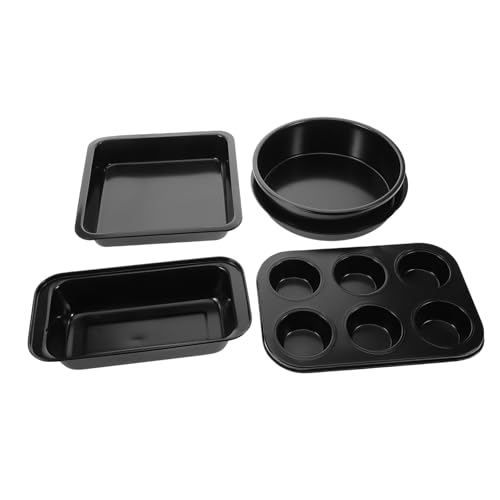 TOPPERFUN 5-teilige Sets Backset -backblechform Backform Kuchenform Cupcake-tablett Ofenpfanne Kohlenstoffstahl Schwarz von TOPPERFUN