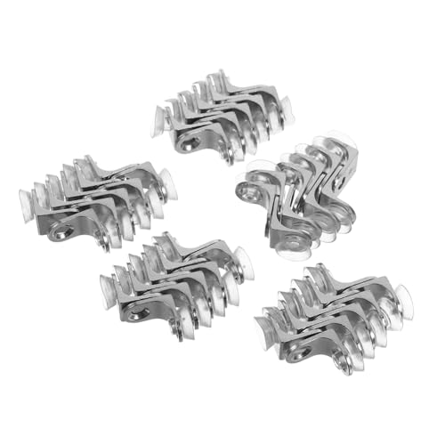 TOPPERFUN 50 Stück Küchenschrank Laminathalterung Befestigung Glasregalhalterung verstellbare Regalklammern Metallregalklammern Regalstützschraube Küchenschrankregal -Clips PVC Silber von TOPPERFUN