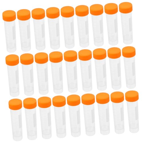 TOPPERFUN 50 Stück Mead Grad-U-Graduierte Röhrchen Rund Laborröhrchen Mit Flachem Boden Orange von TOPPERFUN