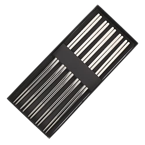 TOPPERFUN 5Paare Rutschfeste Essstäbchen aus Wiederverwendbares Tabellengeschirr mit Graviertem Design für Zuhause und Restaurant Geschenkset von TOPPERFUN
