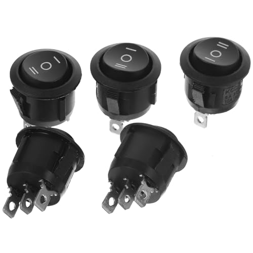 TOPPERFUN 5Stk 3 Steuerung Auto Drucktaster Rund Wipptaster Schwarz TOPPERFUN 5Stk 3 Steuerung Auto Drucktaster Rund Wipptaster Schwarz von TOPPERFUN