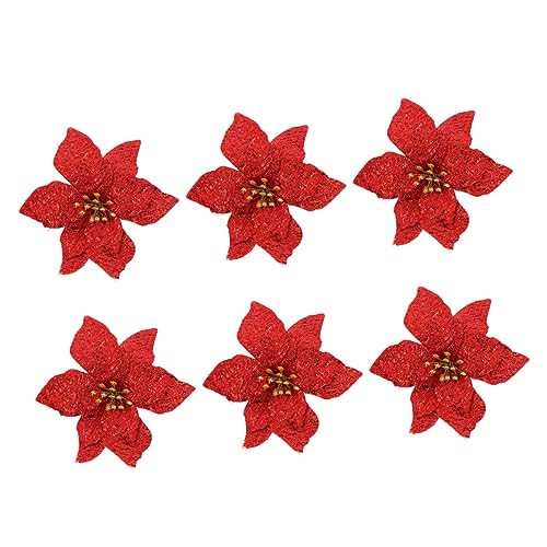 TOPPERFUN 6 Stück Doppel Layer Weihnachtsblumen zur Dekoration von Weihnachtsbäumen Rote Simulierte Blumen für Festliche Tischdeko und DIY Projekte TOPPERFUN 6 Stück Doppel Layer Weihnachtsblumen zur Dekoration von Weihnachtsbäumen Rote Simulierte Blumen für Festliche Tischdeko und DIY Projekte von TOPPERFUN