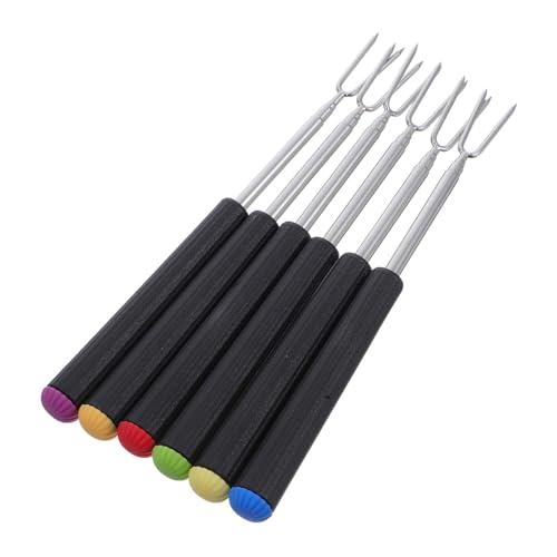 TOPPERFUN 6 Stück Hot-Pot- Tauchwerkzeug Fondue -Spieß Fruchtgabel Fonduezange Fonduegabeln Käsefondue- Smores-Stick Fondue-Sticks Rostfreier Stahl von TOPPERFUN