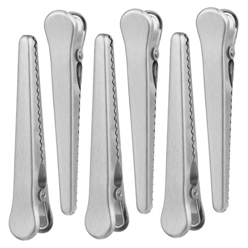 TOPPERFUN 6 Stück Teiliges Edelstahl Lebensmittelverschlussclips Robuste Tütenverschlüsse für Küchenbeutel Wiederverwendbare Klammern Frischeerhaltung von Snacks Milchpulver und TOPPERFUN 6 Stück Teiliges Edelstahl Lebensmittelverschlussclips Robuste Tütenverschlüsse für Küchenbeutel Wiederverwendbare Klammern Frischeerhaltung von Snacks Milchpulver und von TOPPERFUN