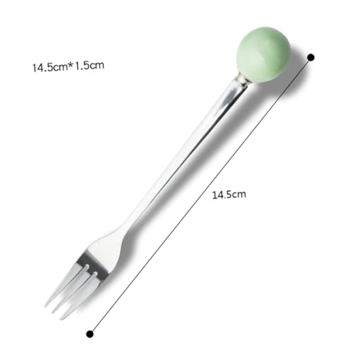 TOPPERFUN 6 Stück Teiliges Mini Dessertgabel mit Keramischem Griff Rostfreiem Edelstahl Ergonomisch Gestaltet Hellgrün für Kuchen Kaffee und Kreative Tischdekoration von TOPPERFUN