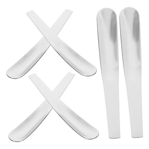 TOPPERFUN 6 Stück Teiliges Mini Löffel Multifunktionale Flache Löffel für Tee Kaffee Eier Pudding Hochwertiges Küchengerät für Zuhause Restaurant und Hotel Silber von TOPPERFUN