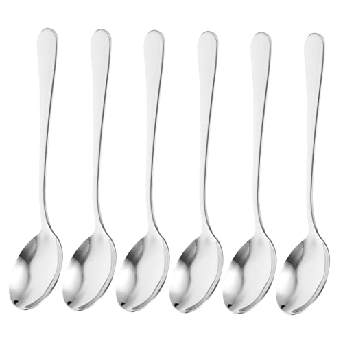 TOPPERFUN 6 Stück Teiliges Set aus Löffeln für Suppen Porridge und Desserts Hochglanzpolierte Küchengeräte für Zuhause und Gastronomie Spülmaschinengeeignet von TOPPERFUN
