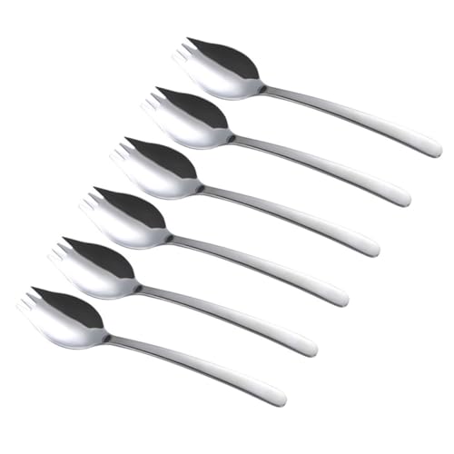 TOPPERFUN 6Stücke Nudel und Salatgabel Löffel Teiliges Multifunktionales Besteck für Feierlichkeiten Hochzeiten und Täglichen Gebrauch Silber TOPPERFUN 6Stücke Nudel und Salatgabel Löffel Teiliges Multifunktionales Besteck für Feierlichkeiten Hochzeiten und Täglichen Gebrauch Silber von TOPPERFUN