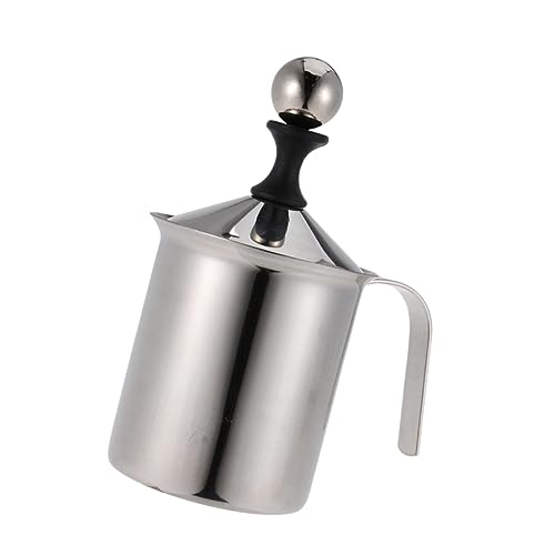 TOPPERFUN 800Cc Manueller Milchaufschäumer Handlicher Milchsprudler Für Perfekten Cappuccino Für Zuhause Und Cafés Doppeltes Mesh Design Für Optimale Ergebnisse von TOPPERFUN