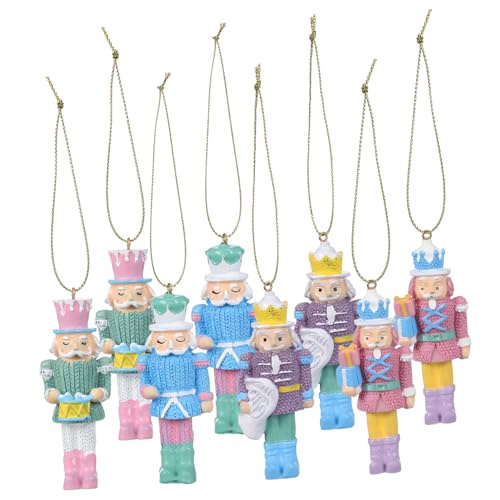 TOPPERFUN 8Stücke Ornamente aus Holz Mini Figuren für Weihnachtsbaum und Heimdekoration Langlebige Hängende Weihnachtsdekoration von TOPPERFUN