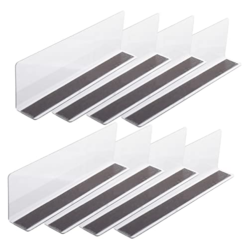 TOPPERFUN PVC Regalteiler 8 Stück Magnetische L-Form Trennwände für Schrankorganisation Durchsichtige Kunststoff Trennwände Installieren Effiziente Regaltrenner für Ordnung von TOPPERFUN