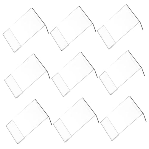TOPPERFUN 9 Stück Teiliges Acryl Aufsteller Schräge Preisschildhalterung Vielseitiger Transparenter Schreibtisch Menühalter mit Stabiler Basis Langlebiger Acrylständer für Geschäft und Büro von TOPPERFUN