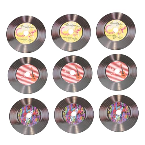 TOPPERFUN 9 Stück Teiliges Vinyl schallplatten Wanddekor aus Robustem für Vintage Bar Musikparty Retro Wanddekoration für Ktv Restaurant und Hauswandgestaltung von TOPPERFUN