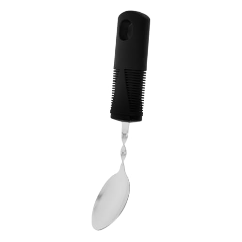 TOPPERFUN Anti-shake-löffel Adaptive Utensilien Unterstützung Übergeben Gebogen Abgewinkelt Erwachsene Täglich Handgriff Biegbar Arthritisch Griffe Tremor Behinderung Hände Gummi Black von TOPPERFUN