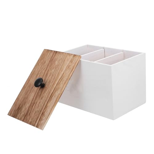 TOPPERFUN Aufbewahrungsbox Mit Deckel Wattepads Wattebehälter Wattepad Organizer Wattestäbchenbehälter Küchenorganizer Wattestäbchenhalter Wäscheorganisation Küchenorganisation Aus Holz von TOPPERFUN