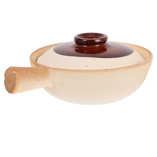 TOPPERFUN Auflaufform Ton Terrakotta Suppe Großer Kochtopf Nudeltöpfe Küchengeschirr Induktionskochgeschirr Porzellan Suppentopf Mit Deckel Keramikkochtopf Mikrowelle Eierkocher von TOPPERFUN