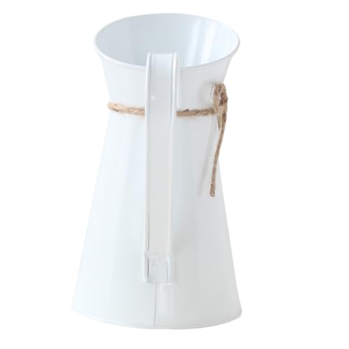 TOPPERFUN Blumenflasche Vintage Stil Tisch Blumenvase Blumentopf Für Pflanzendekoration Mit Griff Für Frische Blumen Künstliche Blumen Und Trockenblumen von TOPPERFUN