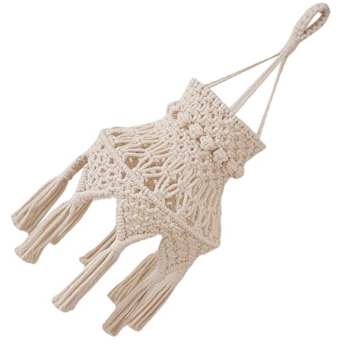 TOPPERFUN Boho Macrame Lampenschirm Deckenleuchte Hängelampe Handgefertigt Texturiert Für Wohnzimmer Schlafzimmer Esszimmer Küche von TOPPERFUN