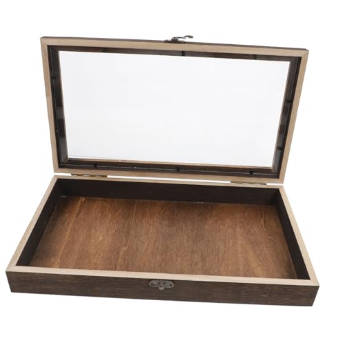TOPPERFUN Box Box Insekten-schaukasten Probenanzeige Rock -sammelfall Holzvitrine Schattenboxen Vitrinen Rock-Fall Kristall -sendungskoffer Rock-Display Gläsertabletts Aus Holz Hölzern von TOPPERFUN