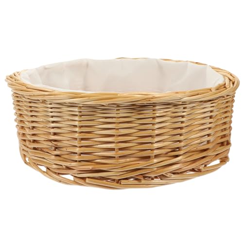 TOPPERFUN Geflochtener Brotkorb aus Wicker Vielseitiger Aufbewahrungskorb für Snacks und Obst für Wohnbereich Büro von TOPPERFUN