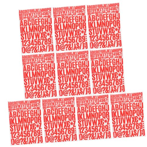 TOPPERFUN 10blätter Alphabet Aufkleber Buchstaben Zahlen Aufkleber Vinyl Klebebuchstaben Für Plakat Karton Haus Dekoration Briefkasten Schilder von TOPPERFUN
