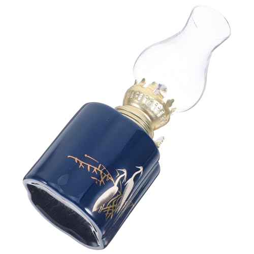 TOPPERFUN Vintage Kerosene Lampe Handgefertigte Öllampe Keramik Tischbeleuchtung Für Drinnen Und Draußen Dekorative Sturmleuchte Für Camping Und Spirituelle Praktiken von TOPPERFUN