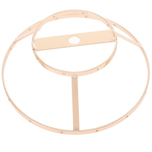 TOPPERFUN DIY Lampenschirm Metallrahmen Doppellagiger Goldener Lampenständer Ø Stabiler Lampenschirmrahmen für Tischlampen Deckenlampen und DIY Muschel kronleuchter von TOPPERFUN