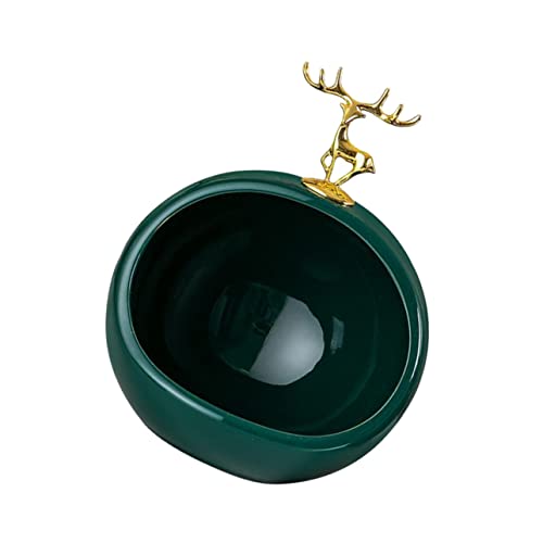 TOPPERFUN Dekorative Elch Schlüsselbox Kreative Aufbewahrung für Schlüssel Kosmetik Stilvolles Design für Flur Wohnzimmer Büro Handgefertigte Keramik Schöner Wohnaccessoire von TOPPERFUN