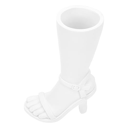 TOPPERFUN Hochhackige Schuhe Vase Aus Kunstharz Kreative Blumenvase Weiße Dekovase Für Home Büro Langlebiges Design Für Hochzeiten Und Besondere Anlässe von TOPPERFUN