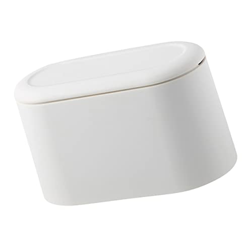 TOPPERFUN Desktop Mülleimer mit Deckel Geruchsdichter Abfalleimer für Tisch Design für Zuhause Müllbehälter für Schlafzimmer und Büro Robust und Praktisch von TOPPERFUN