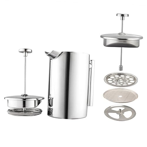 TOPPERFUN Doppelwandige Kaffeepresse Multifunktions Kaffeebereiter mit Teesieb für Tee Leicht zu Reinigen und Langlebig TOPPERFUN Doppelwandige Kaffeepresse Multifunktions Kaffeebereiter mit Teesieb für Tee Leicht zu Reinigen und Langlebig von TOPPERFUN