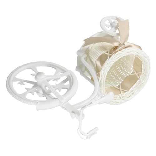 TOPPERFUN Dreirad Blumenkorb aus Weide Kreativer Tischdekorationskorb für Hochzeiten Partys und Zuhause Vielseitig Einsetzbar für Süßigkeiten Blumen und Hellbraunem Design von TOPPERFUN