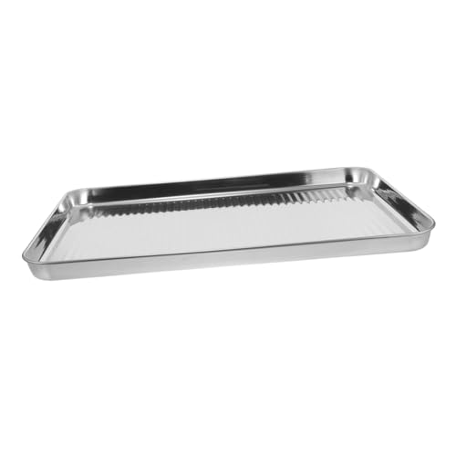 TOPPERFUN Edelstahl Backblech Antihaft Backform Vielseitiges Ofenblech Langlebig Rostfrei für Brot Kuchen und Pizza Baking Tray Bakery Accessories Oven Pan von TOPPERFUN