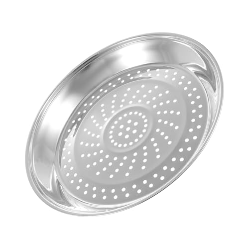 TOPPERFUN Edelstahl Dampfgarer mit Rundlöchern Rostfrei Vielseitig Einsetzbar für Gedämpfte Speisen Wie Fisch Gemüse Brötchen Kompatibel mit Pfannen Langlebig und Hygienisch von TOPPERFUN