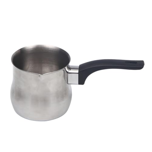 TOPPERFUN Edelstahl Milchaufschäumer Kännchen mit Griff Langlebiger Latte Art Pitcher für Cremigen Milchschaum Ergonomisch Geformt Fein Poliert für Cappuccino und Espresso von TOPPERFUN