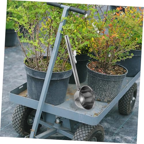 TOPPERFUN Edelstahl Wasserkelle mit Langem Griff Dickwandige Bruchsichere Suppenkelle für Küche und Garten Ergonomisch Geformt Komfortabel und Langlebig zum Wasserschöpfen und Servieren von TOPPERFUN