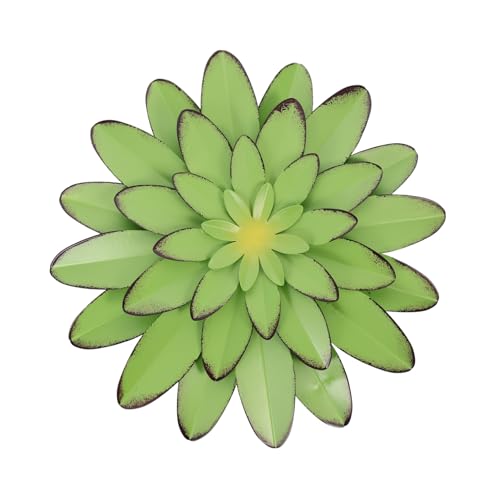 TOPPERFUN Eiserne Blumen Wanddekoration Blüten Ornament Deko für Wohnzimmer Schlafzimmer Küche Kunstvolle Wanddeko Grün Realistische Blumenanhänger Geschenkidee von TOPPERFUN