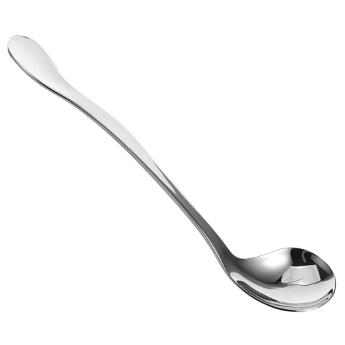 TOPPERFUN Ergonomischer Edelstahl löffel mit Gebogenem Griff für Senioren und Menschen mit Handzittern Tiefes Löffelkopf design für Selbstständige Nahrungsaufnahme für Rechte Hand von TOPPERFUN
