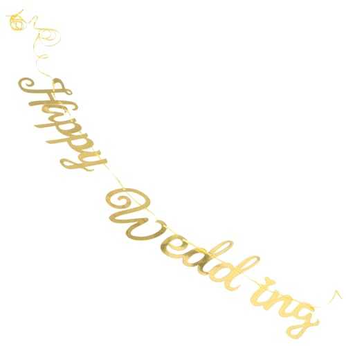 TOPPERFUN Glückliche Hochzeit Spiegel Banner Paillettenpapier Dekoration für Hochzeitsfeier Festliche Bunting für Bezaubernde Hochzeitsatmosphäre von TOPPERFUN