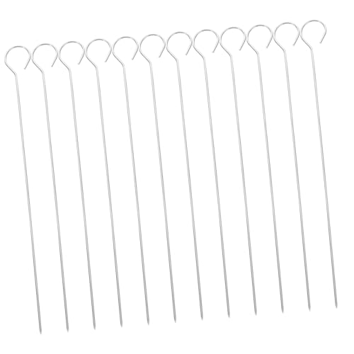 TOPPERFUN Grillspieße 25 Stück Wiederverwendbare Kebab Spieße Wärmebeständig Lebensmittel Grade für BBQ und Grillzubehör Metallspieße von TOPPERFUN