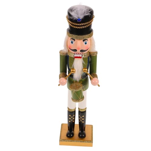 TOPPERFUN Grüne Holz-Figur Weihnachtsdeko Tischdeko Traditioneller Soldat Handbemalt Klassische Weihnachtsornamente Festliche Wohnraumdekoration von TOPPERFUN