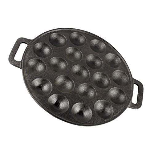 TOPPERFUN Gusseisen Schneckenplatte mit Löchern Unbeschichtete Backform für Muscheln Octopus und Fleischbällchen für Bbq und Küche von TOPPERFUN