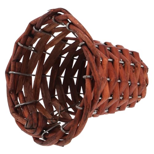 TOPPERFUN Hängende Ornamente mit Glocken aus Rattan Gewebte Fenster Handwerkliche Rattanglocke rustikal Baum Zimmerdekoration Glockenverzierung aus Rattan Bastelglocken-Requisite Light Brown von TOPPERFUN