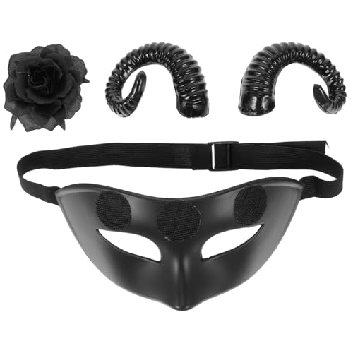 TOPPERFUN Halbgesichtsmaskenkostüm Mit Widderhörnern Und Blumendesign Schafmaske Für Halloween-Partys Und Maskenbälle Verstellbares Band Für Herren Und Damen TOPPERFUN Halbgesichtsmaskenkostüm Mit Widderhörnern Und Blumendesign Schafmaske Für Halloween-Partys Und Maskenbälle Verstellbares Band Für Herren Und Damen von TOPPERFUN