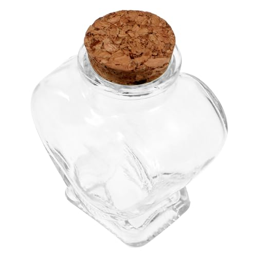 TOPPERFUN Herzförmige Glasflasche Glasbevorzugungsgläser kleines Mini-Glasgefäß Hochzeitsdekoration Terrarium Treibflasche Glasbehälter Mit Deckel Origami Flasche von TOPPERFUN
