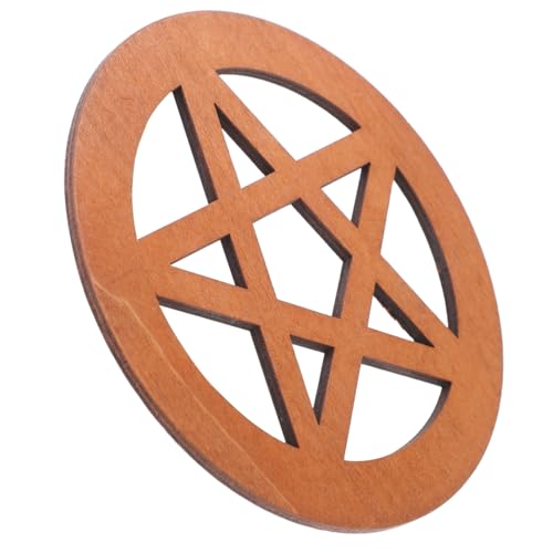 TOPPERFUN Holz Altar Fliese mit Fünf Punkten für Rituale Vielseitig Einsetzbare Dekoration für Hexen Strapazierfähiges Holz als für Zeremonien von TOPPERFUN