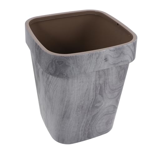 TOPPERFUN Holzmaserung Mülleimer Mülleimer Retro Mülleimer Schwarzer Müllcontainer Home Hoher Küchenmülleimer Mülleimer Schlafzimmer Kleiner Mülleimer Küchenmülleimer Badezimmer Innen von TOPPERFUN