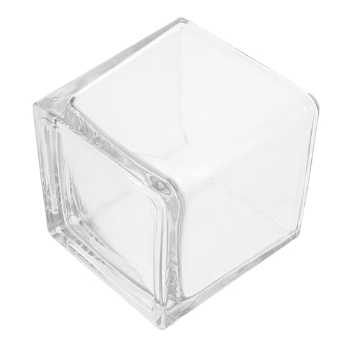 TOPPERFUN Hydroponische Vase Vase Blumenvase Modern Tischdekoration Vasen Klare Blumenvasen Klarer Quadratischer Übertopf Tischblumenvasen Klarer Blumentopf Klare Mittelvase Transparent Glas von TOPPERFUN