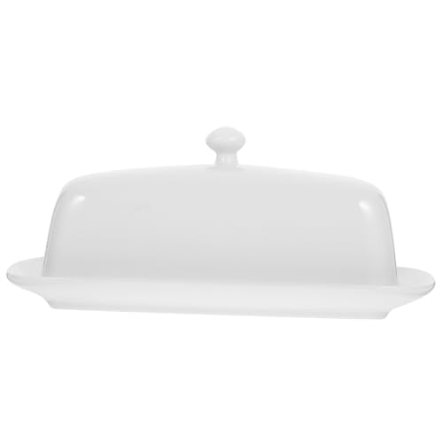 TOPPERFUN Keramische Butterdose mit Deckel Rustikale Butterdose aus Butterhalter mit Abnehmbarer Unterlage Zufälligen Farben für Kühlschrank und Arbeitsplatte von TOPPERFUN