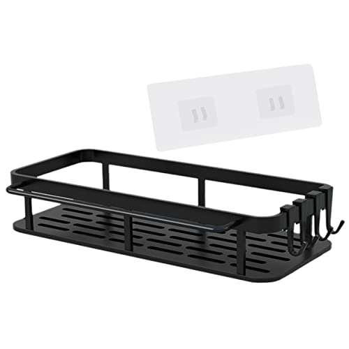 TOPPERFUN Wandregal ohne Bohren Badezimmer Organizer Duschablage für Shampoo und Badutensilien Feuchtigkeitsbeständig Schwarz mit Hoher Tragfähigkeit von TOPPERFUN